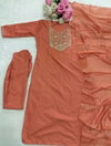 Bs 143 Slub Cotton With Embroidery Work Top With Bottom Dupatta Wholesale In India